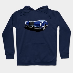 1970s Lincoln Continental in dark blue Hoodie